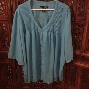 ❤️denim 24/7 airy blue blouse with lace eylets